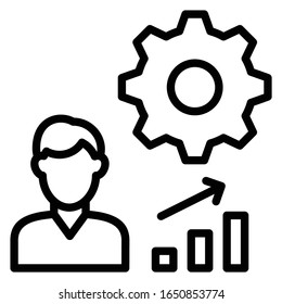 Career Improvement and Development of an Employee Concept, Hrm Symbol on white background, Personal Growth Vector Icon design