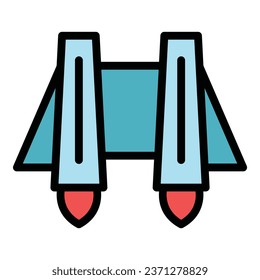 Career jetpack icon outline vector. Jet skill. Speed future color flat