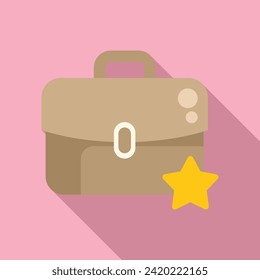 Career job bag icon flat vector. Take new member. Vacation trade