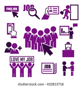 career, job icon set