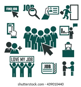 career, job icon set