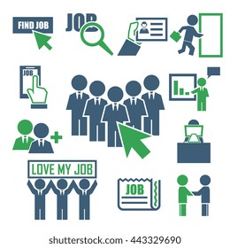 career, job icon set