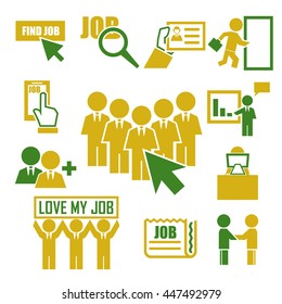 career, job icon set