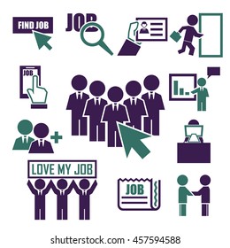 career, job icon set
