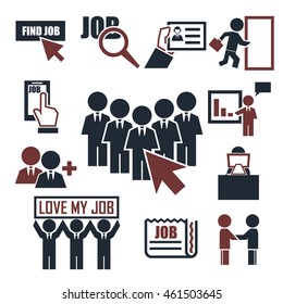 career, job icon set