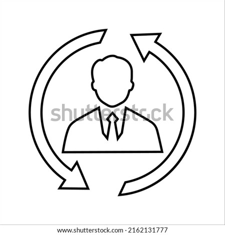 Career, job, switch, change, shift icon. Outline vector design.