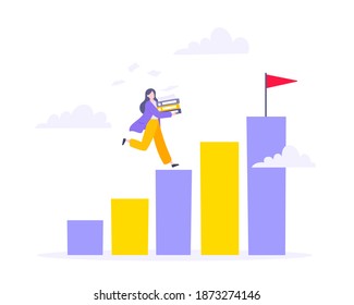 Career Ladder Climbing Goal Achievement Business Stock Vector (Royalty ...