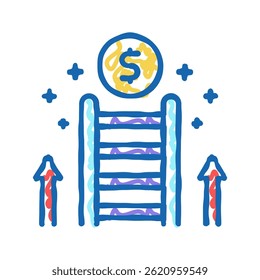 career ladder doodle icon sketch vector. career ladder sign. isolated symbol illustration