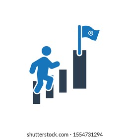 Career ladder icon. Career up Icon