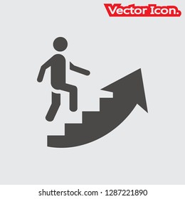 Career Ladder Icon Isolated Sign Symbol And Flat Style For App, Web And Digital Design. Vector Illustration.