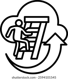 Career Ladder Icon Line Vector Illustration