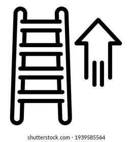 Career up ladder icon. Outline career up ladder vector icon for web design isolated on white background