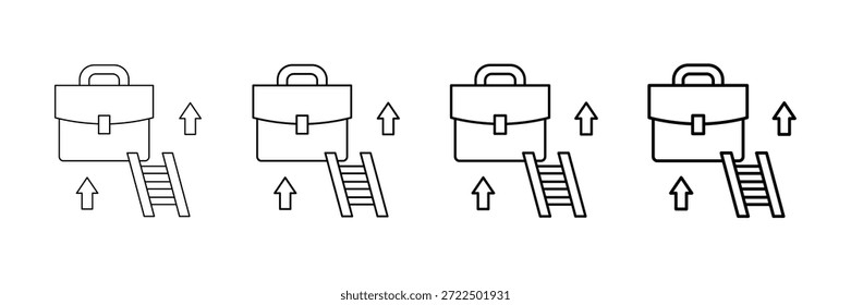 Vector de los iconos de la escalera de la carrera fijado en diverso estilo de la línea del movimiento