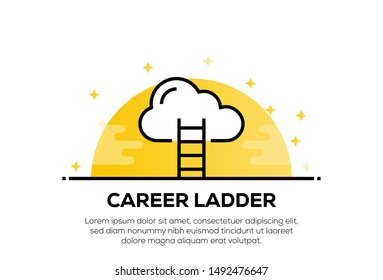 CAREER LADDER AND ILLUSTRATION ICON CONCEPT