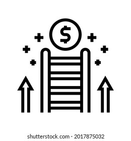 Karriereleiter Linie Symbol Vektorgrafik. Karriereschrift. isoliertes Kontursymbol