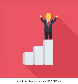 Career Ladder Long Shadow Icon
