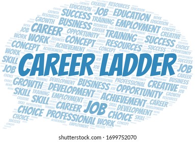 Career Ladder typography vector word cloud.