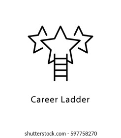 Career Ladder Vector Line Icon 