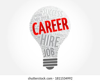 Career light bulb word cloud collage, business concept background