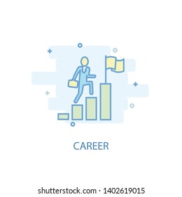 career line concept. Simple line icon, colored illustration. career symbol flat design. Can be used for UI/UX