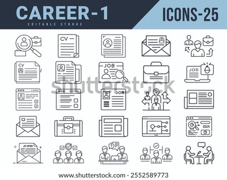 career Line Editable Icons big set. Vector illustration in modern thin line style of career icons. vector illustration.