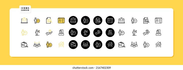 Career line icon set. Business concept. Vector line icon for Business and Advertising.