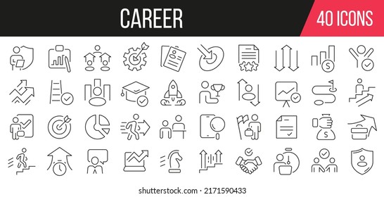 Career line icons collection. Set of simple icons. Vector illustration