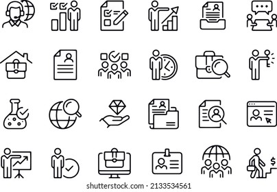 career line icons vector design 