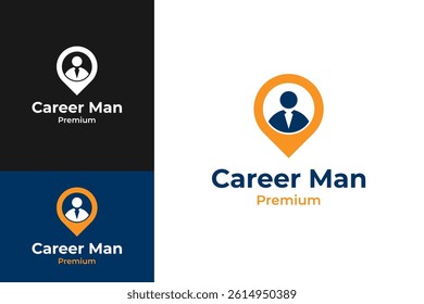 Career man logo design template vector illustration