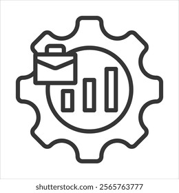 Career Management Icon Vector Illustration Outline Style