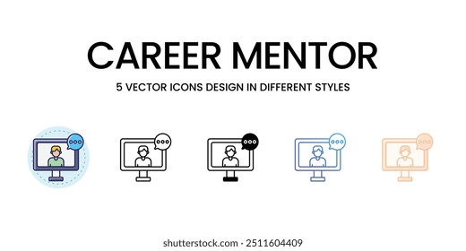Ícone de vetor de mentor de carreira pronto para usar ilustração de vetor