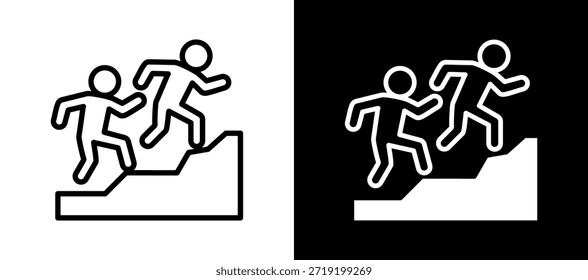 Career Mentoring Icon Whiteblack Vektorgrafik
