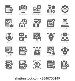 Career Mentorship Icon pack for your website, mobile, presentation, and logo design. Career Mentorship Icon solid design. Vector graphics illustration and editable stroke.