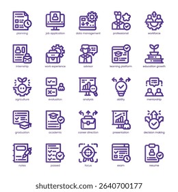 Career Mentorship Icon pack for your website, mobile, presentation, and logo design. Career Mentorship Icon line basic color design. Vector graphics illustration and editable stroke.