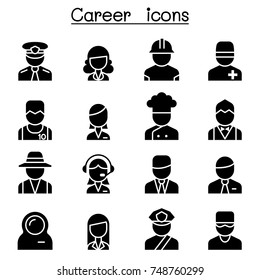 Career, Occupation, Profession icon set 