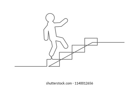 Career. One line drawing.