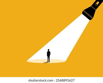 Career Opportunities ,Job Advertisements. Spotlight for Businessmen. vector illustration