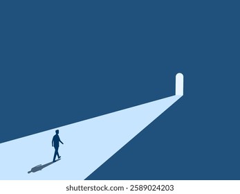 Career Opportunity, Find New Way, Businessman Walking To The Door