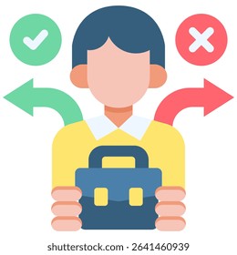 Career Options Icon Flat Vector Illustration
