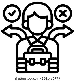 Career Options Icon Line Vector Illustration
