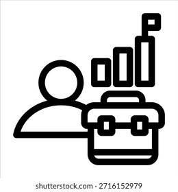 Career outline icon. Simple vector illustration on white background