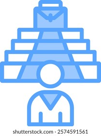 Career Path Icon blue Vector Illustration