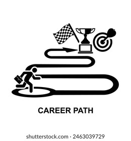 Career path icon. Choice the way to success concept isolated on background vector illustration.