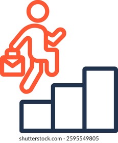 Career Path Icon Color Line Vector Illustration
