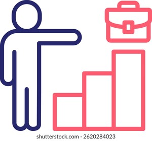 Icono de trayectoria profesional Ilustración vectorial de color