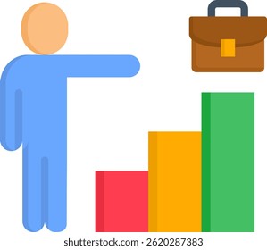 Career Path Icon Flat Vector Illustration