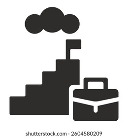 career path icon, job symbol, flat vector illustration on white background