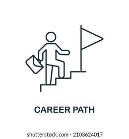 Career Path Icon. Line Element From Corporate Development Collection. Linear Career Path Icon Sign For Web Design, Infographics And More.