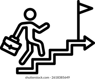 Career Path Icon Line Vector Illustration
