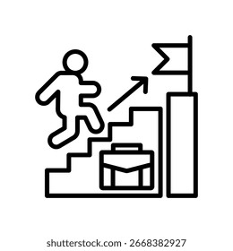 Ilustração do vetor de linha de ícone da trajetória de carreira